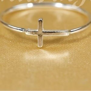 925 Sterling silver cross ring,